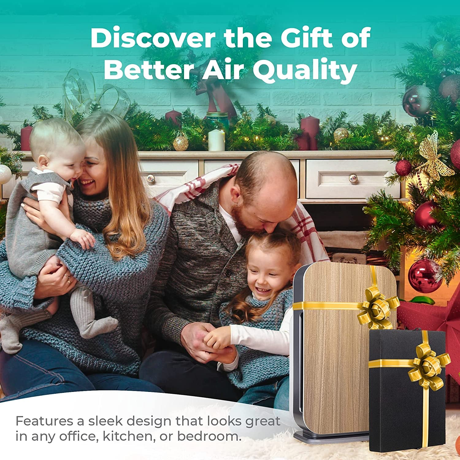 Air Purifier Breathesmart Flex HEPA with Pure Filter | 1400 Sq. Ft | Perfect for Bedrooms & Home Offices - Captures Allergens, Dust, & Mold - Oak