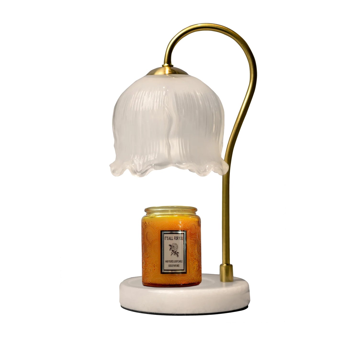 Marble Lily of the Valley Candle Warmer Lamp with Timer