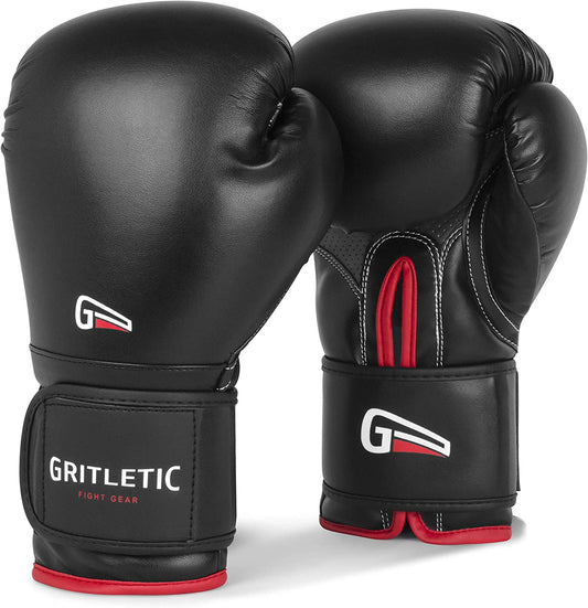 Boxing & MMA Training Gloves - Supreme Boxing Gloves for Men & Women. 8,10,12,14 & 16Oz Kickboxing Gloves (8Oz, Black)